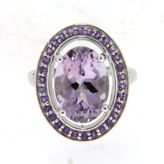 Pearlz Gallery Oval-Cut Rose De France and Amethyst High Polish Ring - Rings - British D'sire