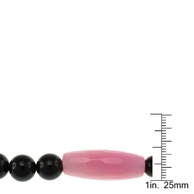 Pearlz Gallery Pink and Black Agate Necklace - Necklaces & Pendants - British D'sire