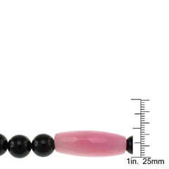 Pearlz Gallery Pink and Black Agate Necklace - Necklaces & Pendants - British D'sire