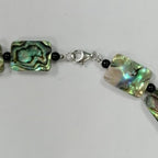 Pearlz Gallery Rectangle 14x20mm Black Onyx & Abalone Necklace - Necklaces & Pendants - British D'sire