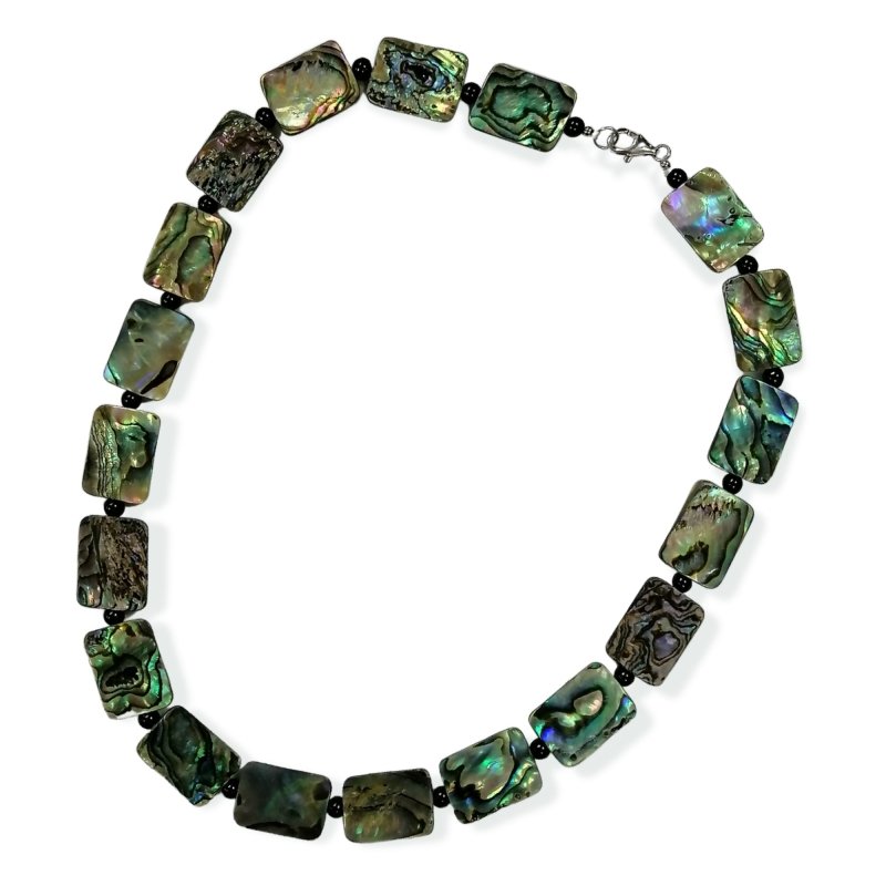Pearlz Gallery Rectangle Black Onyx & Abalone Necklace - Necklaces & Pendants - British D'sire
