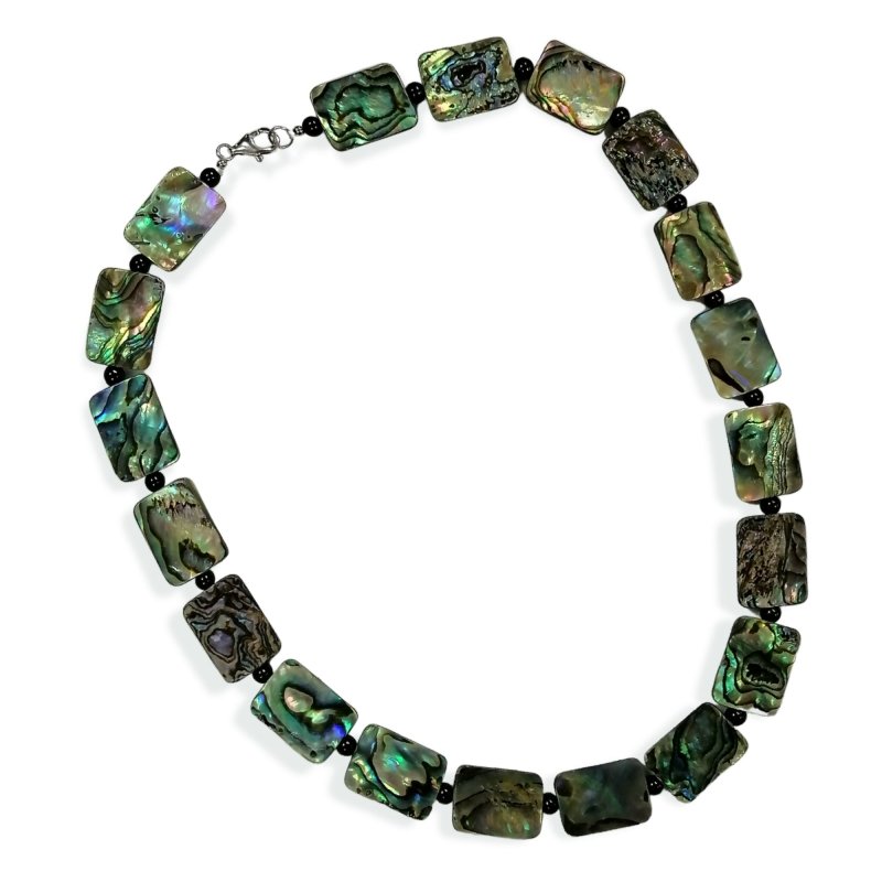 Pearlz Gallery Rectangle Black Onyx & Abalone Necklace - Necklaces & Pendants - British D'sire