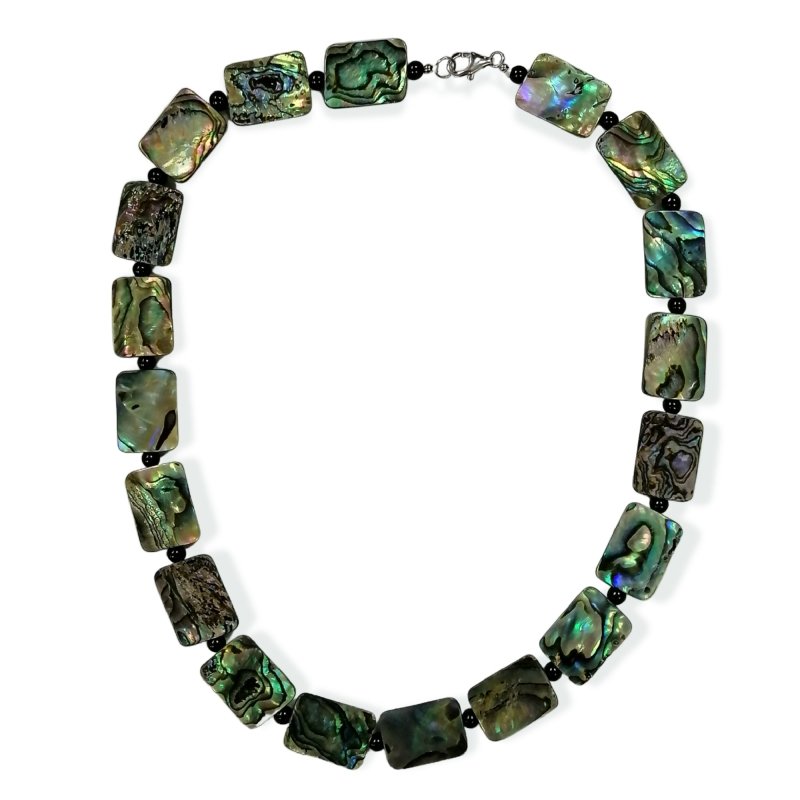 Pearlz Gallery Rectangle Black Onyx & Abalone Necklace - Necklaces & Pendants - British D'sire