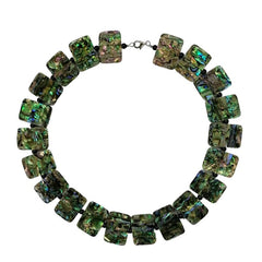 Pearlz Gallery Rectangle Black Onyx & Abalone Round Necklace - Necklaces & Pendants - British D'sire