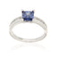 Pearlz Gallery Rhodium White CZ Ladies Square Round 925 Ring (Silver) - British D'sire