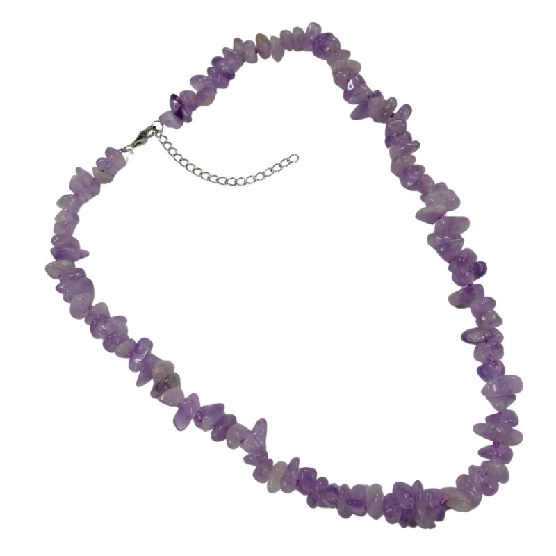 Pearlz Gallery Rondelle Chips Lavender Amethyst Sterling Silver Knotted Necklace - Necklaces & Pendants - British D'sire