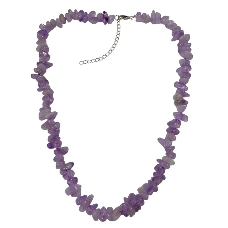 Pearlz Gallery Rondelle Chips Lavender Amethyst Sterling Silver Knotted Necklace - Necklaces & Pendants - British D'sire
