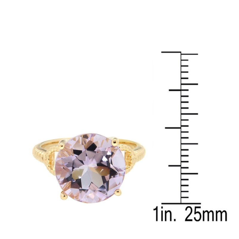 Pearlz Gallery Rose de France Amethyst Gold Plated Solitaire Ring - Rings - British D'sire