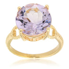 Pearlz Gallery Rose de France Amethyst Gold Plated Solitaire Ring - Rings - British D'sire