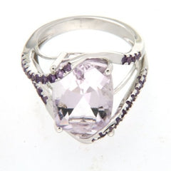 Pearlz Gallery Rose de France and Amethyst High Polish Ring - Jewelry Rings - British D'sire