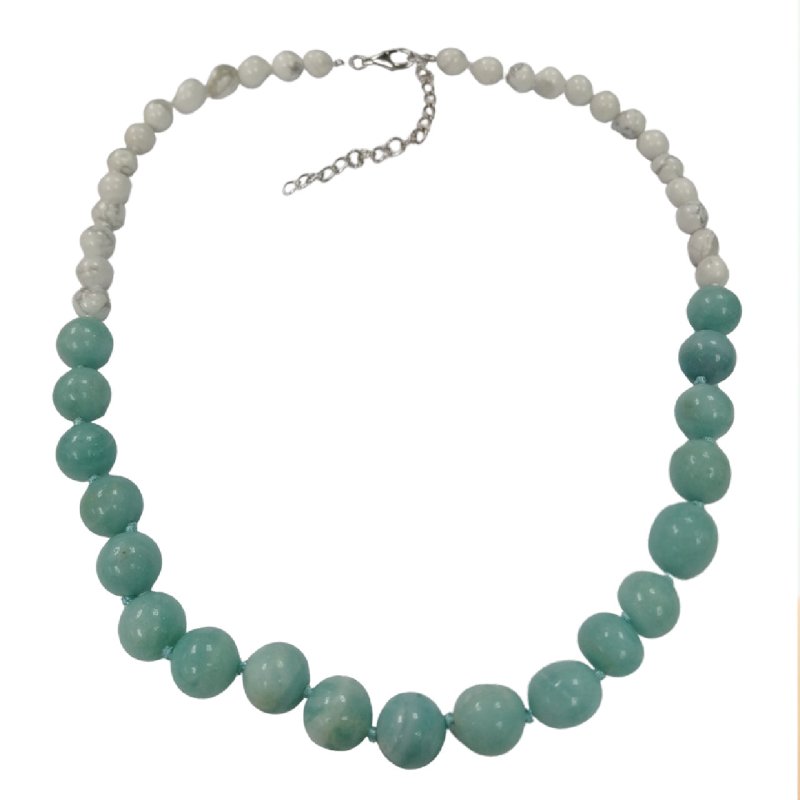 Pearlz Gallery Round Bead White Howlite Knotted Necklace - Necklaces & Pendants - British D'sire