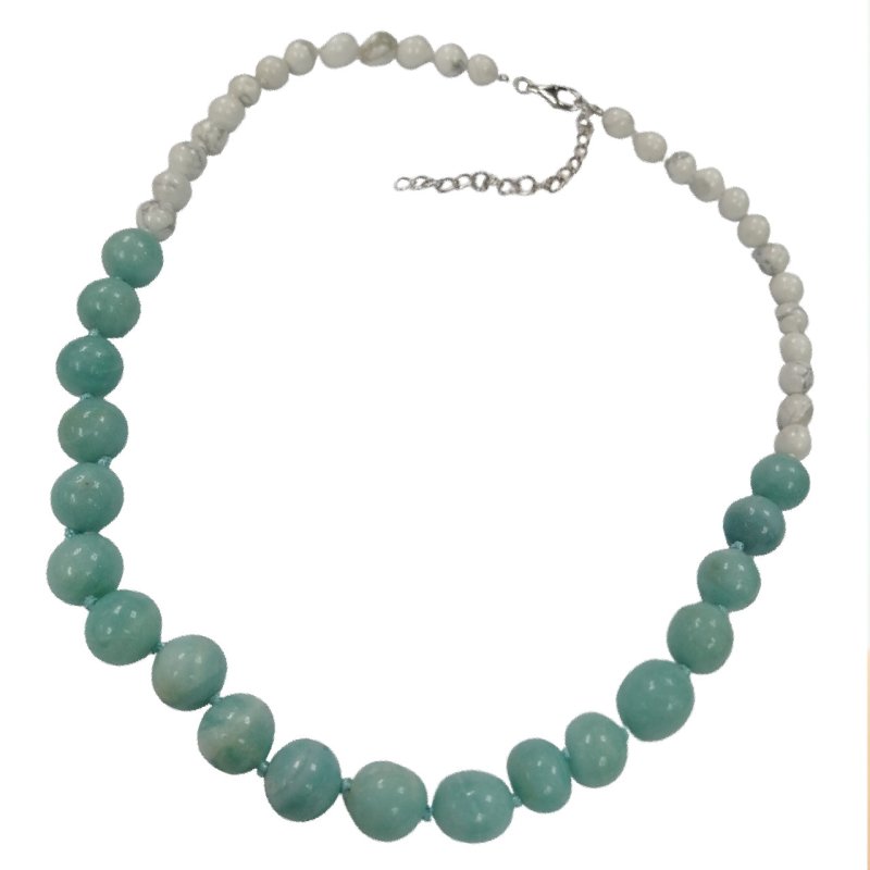 Pearlz Gallery Round Bead White Howlite Knotted Necklace - Necklaces & Pendants - British D'sire