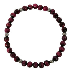 Pearlz Gallery Round Beads Maroon Tiger's Eye Bracelet - Bracelets & Bangles - British D'sire