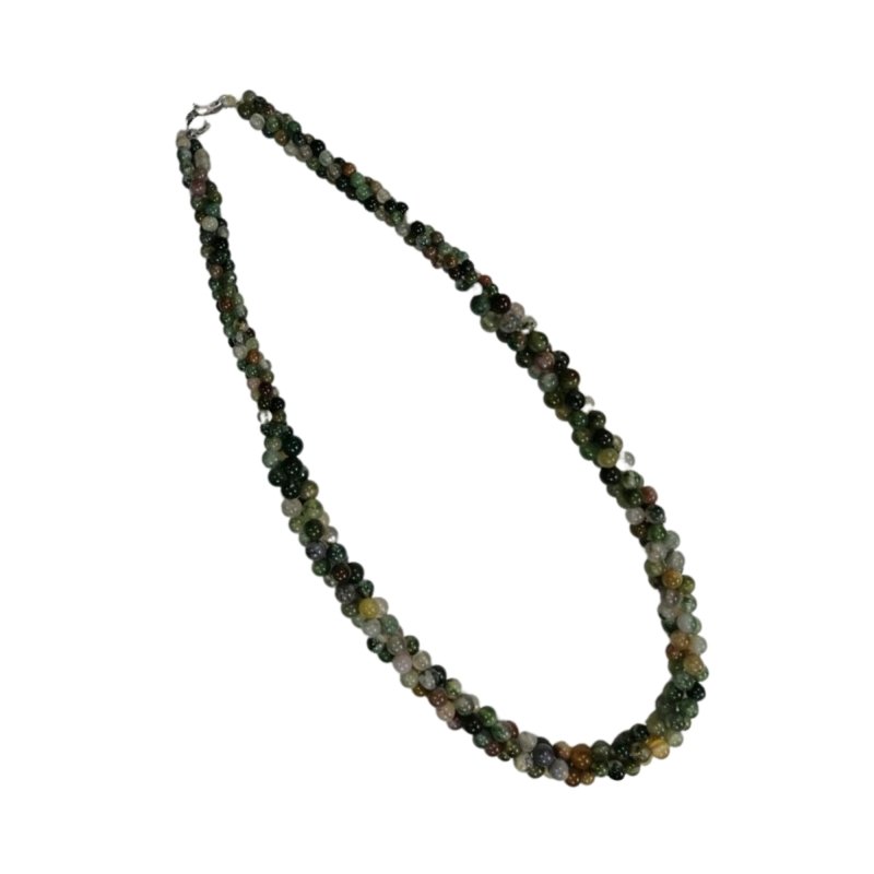 Pearlz Gallery Round Fancy Jasper 3 Lines Twisted Necklace - Necklaces & Pendants - British D'sire