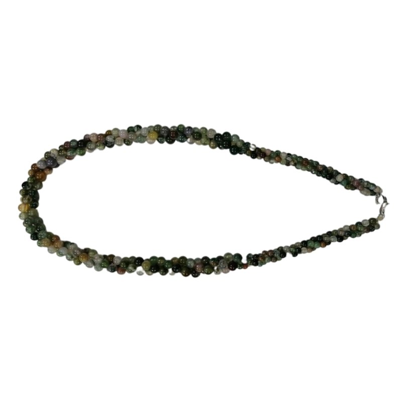 Pearlz Gallery Round Fancy Jasper 3 Lines Twisted Necklace - Necklaces & Pendants - British D'sire