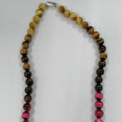 Pearlz Gallery Round Megnetic Lock Multi Tiger Eye Necklace - Necklaces & Pendants - British D'sire