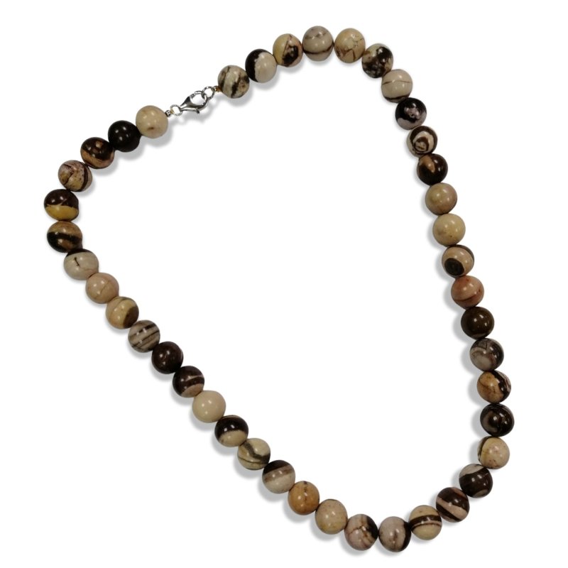 Pearlz Gallery Round Pink Zebra Jasper Necklace - Necklaces & Pendants - British D'sire