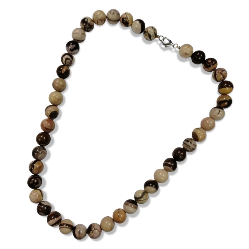 Pearlz Gallery Round Pink Zebra Jasper Necklace - Necklaces & Pendants - British D'sire