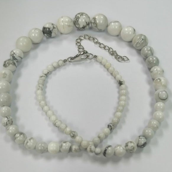 Pearlz Gallery Round White Howlite Graduation Necklace - Necklaces & Pendants - British D'sire