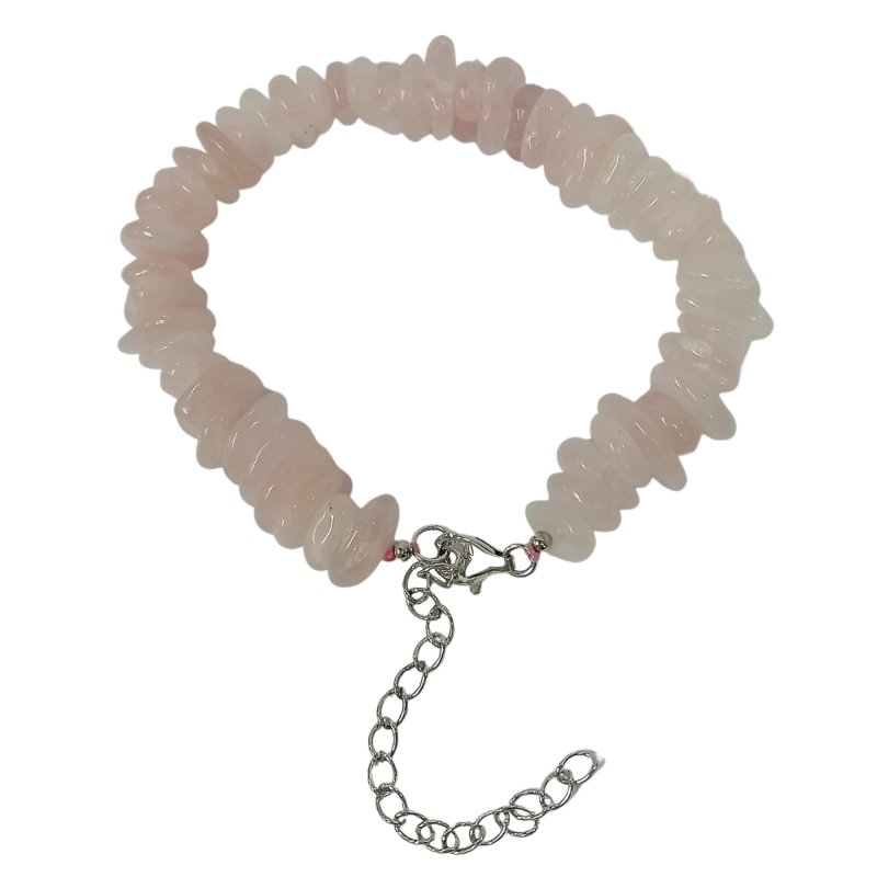 Pearlz Gallery Roundell Chips Rose Quartz Bracelet - Bracelets & Bangles - British D'sire