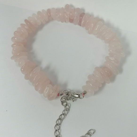 Pearlz Gallery Roundell Chips Rose Quartz Bracelet - Bracelets & Bangles - British D'sire