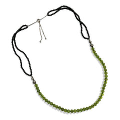 Pearlz Gallery Slider Chain Black Onyx & Peridot Necklace - Necklaces & Pendants - British D'sire