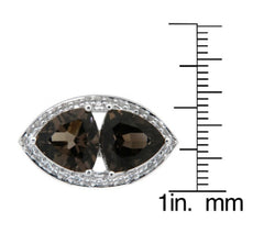 Pearlz Gallery Smoky Quartz and White Topaz Trillion High Polish Ring - Rings - British D'sire