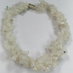 Pearlz Gallery SS925 Rainbow Moonstone 4 Row Twisted Necklace - Necklaces & Pendants - British D'sire