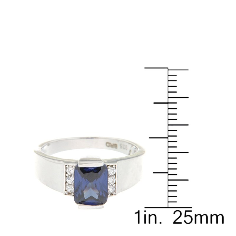 Pearlz Gallery Sterling Silver Cubic Zirconia Ring (Blue & White) - Jewelry Rings - British D'sire