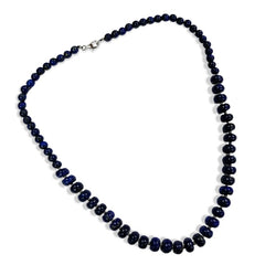 Pearlz Gallery Sterling Silver Round Lapis Lazuli Necklace - Necklaces & Pendants - British D'sire