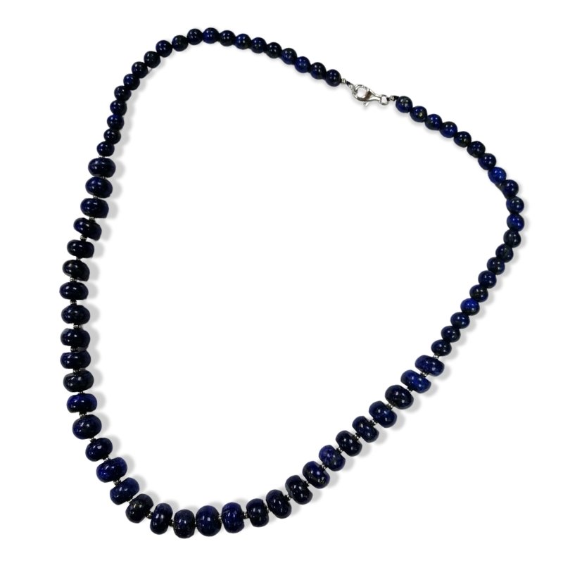 Pearlz Gallery Sterling Silver Round Lapis Lazuli Necklace - Necklaces & Pendants - British D'sire