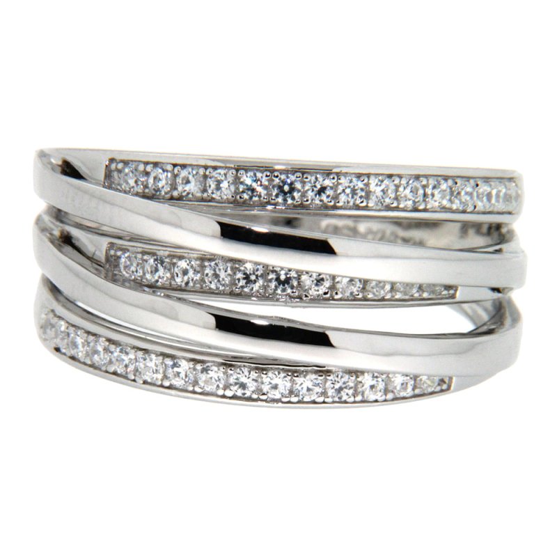 Pearlz Gallery Sterling silver White Cubic Zirconia Fashion Band - Rings - British D'sire