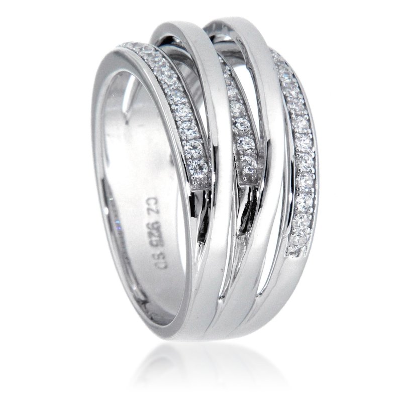 Pearlz Gallery Sterling silver White Cubic Zirconia Fashion Band - Rings - British D'sire