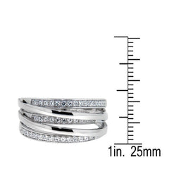 Pearlz Gallery Sterling silver White Cubic Zirconia Fashion Band - Rings - British D'sire