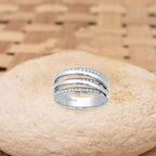 Pearlz Gallery Sterling Silver White Cubic Zirconia Fashion Band - Rings - British D'sire