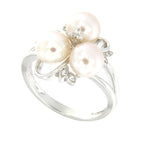Pearlz Gallery White Freshwater Pearl and White Topaz Cluster Ring - Rings - British D'sire