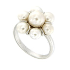 Pearlz Gallery White Freshwater Pearl Flower Cluster Round High Polish Ring - Rings - British D'sire