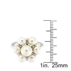 Pearlz Gallery White Freshwater Pearl Flower Cluster Round High Polish Ring - Rings - British D'sire