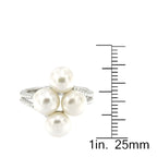 Pearlz Gallery White Freshwater Pearl Split Band Cluster 7-8 mm Ring - Rings - British D'sire