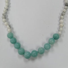 Pearlz Gallery White Howlite & Russian Amazonite Knotted Necklace - Necklaces & Pendants - British D'sire