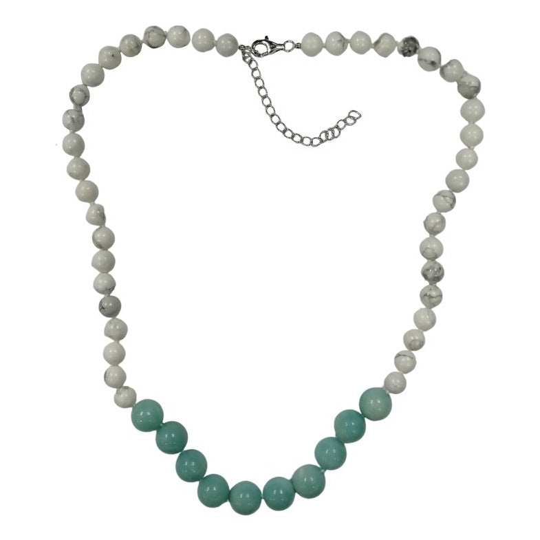 Pearlz Gallery White Howlite & Russian Amazonite Knotted Necklace - Necklaces & Pendants - British D'sire Main image