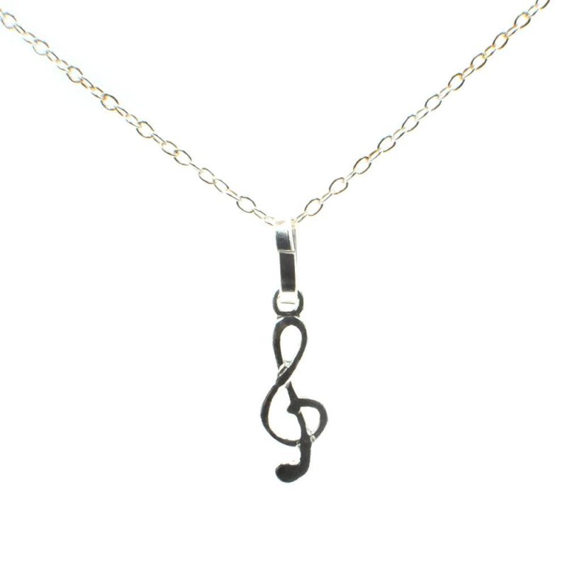 Pendant Plain Silver *Music Note* - Necklaces & Pendants - British D'sire Main image