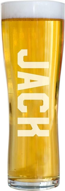 Personalised Engraved Name Pint Beer Glass | Toughened Glass | 220 x 77mm | 57cl | Great Father’s Day, Birthday, Wedding Party Gifts | The Perfect Pint - British D'sire