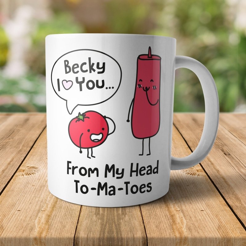 Personalised Love Tomatoes Mug - M033 - Glasswares & Drinkwares - British D'sire