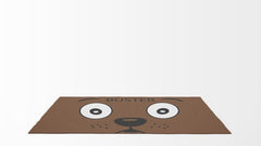 Pet Food Floor Mat - Brown Dog Face - Brown & Black - Personalised Name - Floor Mats - British D'sire