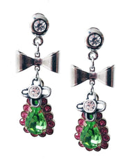 Pink and green dangle and drop earrings - Earrings - British D'sire