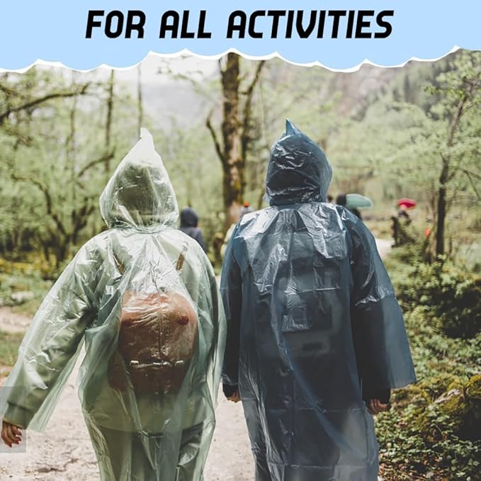 Poktlife Poncho Waterproof Adult,Rain Poncho New Designs Emergency Light Weight with Pants,Ideal for Festivals,Sightseeing,Camping,Theme Parks and Everyday Commute Secondary image