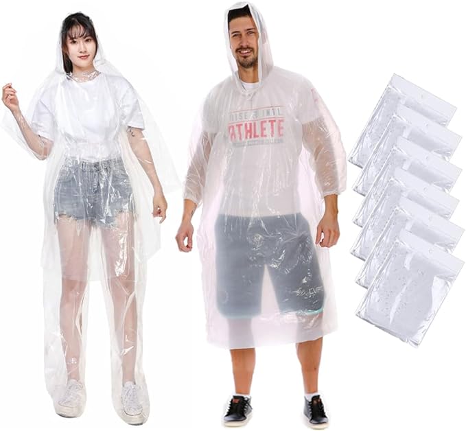 Poktlife Poncho Waterproof Adult,Rain Poncho New Designs Emergency Light Weight with Pants,Ideal for Festivals,Sightseeing,Camping,Theme Parks and Everyday Commute - British D'sire Main image