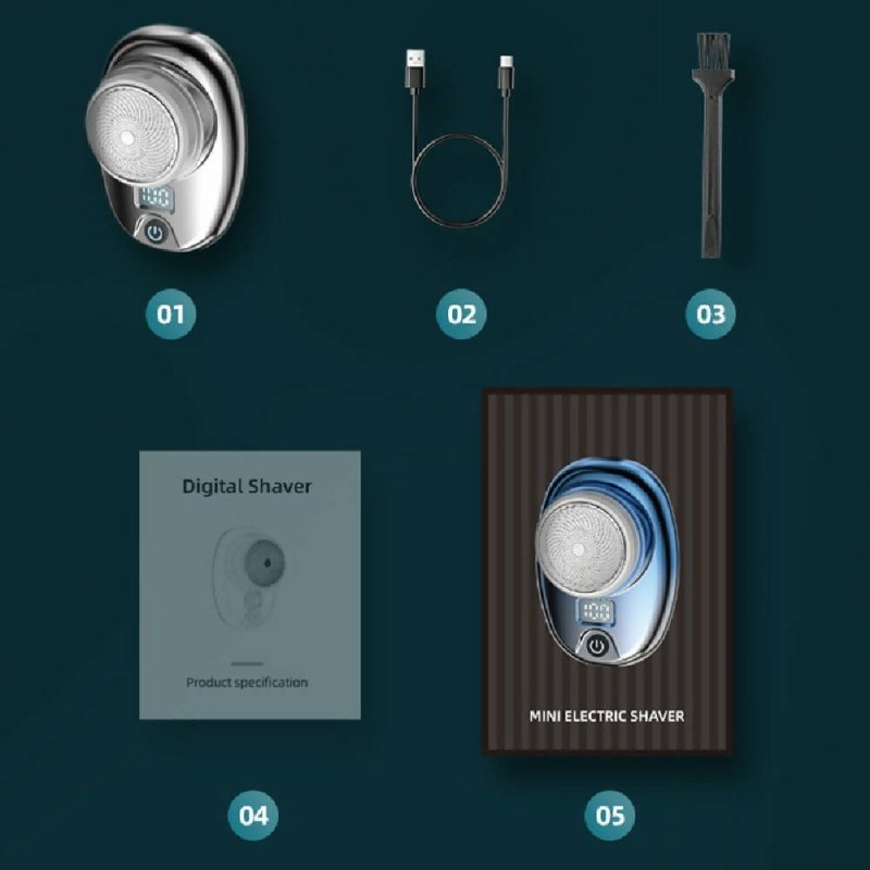 Portable Digital Razor Mini Washable Electric Shaver(Gradient Blue) - Electric Shaver - British D'sire