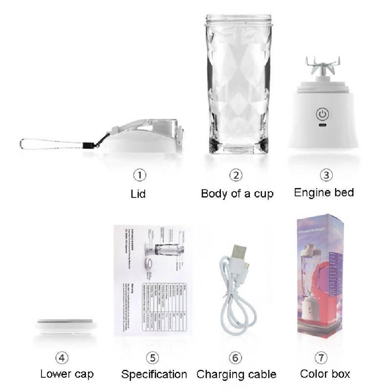 Portable Multifunctional USB Charging Juice Cup Mini Electrical Blender(Black) - Electrical Blender - British D'sire